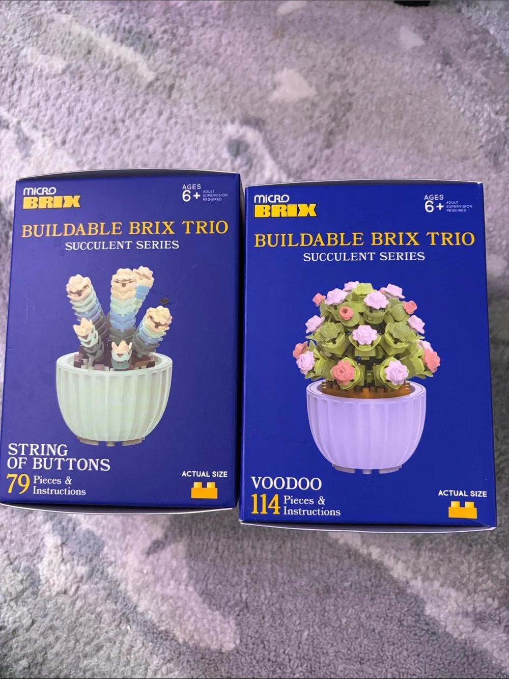 Micro Brix Buildable Brix Trio Succulent - Purple